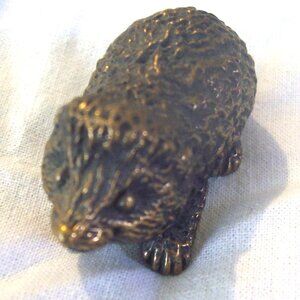 Miniature Metal Hedgehog Figurine Collectible Lucky Hedgehog